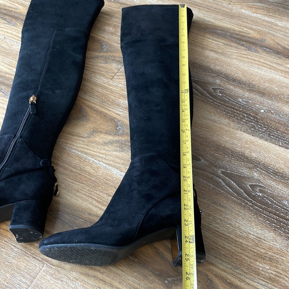 Tory Burch Laila Over the Knee Black Suede Boots - Picture 9 of 15
